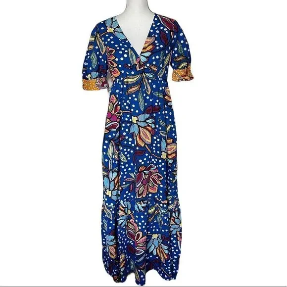 Tabitha Brown x Target Women's Mixed Floral/ Polka Dot Print Puff Sleeve - Picture 3 of 4